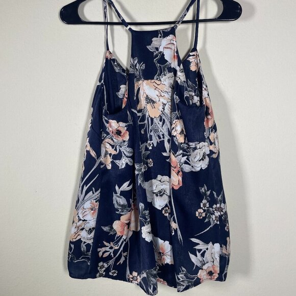 Mod Ref Women's Floral Pink Navy Tank Top Small Summer! - Picture 4 of 4